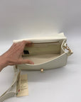 Valentino Orlandi White Quilted Vegan Leather Crossbody