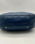 Tory Burch Blue Pebbled Leather Shoulder Bag