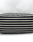 Kate Spade Black & Clotted Cream Striped Nylon Watson Lane Maya Tote Bag