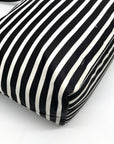 Kate Spade Black & Clotted Cream Striped Nylon Watson Lane Maya Tote Bag