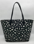 Kate Spade Black And White Leather Splodge Dot Margareta Shore Street Tote Bag