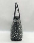 Kate Spade Black And White Leather Splodge Dot Margareta Shore Street Tote Bag