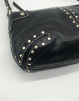 Michael Kors Black Leather And Silver Studded Shoulder Bag