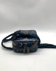Patricia Nash Navy Blue Floral Crossbody Satchel