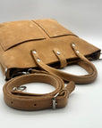 Sanumi Camel Leather Tote Bag