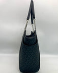 Michael Kors Jet Set Black Signature Coated Canvas Shoulder Bag