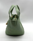 Valentino Orlandi Mint Green Pebbled Leather Bucket Bag
