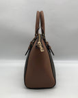 Michael Kors Brown Coated Canvas Monogram Ciara Satchel Bag And Wallet
