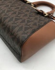 Michael Kors Brown Coated Canvas Monogram Ciara Satchel Bag And Wallet