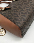 Michael Kors Brown Coated Canvas Monogram Ciara Satchel Bag And Wallet