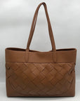 Talbots Tan Woven Leather Havana Tote