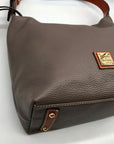 Dooney & Bourke Gray Pebbled Grain Leather Paige Sac Shoulder Bag
