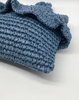 Aqua Blue Hand-Woven Straw Tote Bag