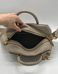 Donna Karan Chantilly Leather Taupe Medium Satchel Bag