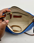 Dooney & Bourke Kirby Robin Blue Smooth Leather Crossbody Bag