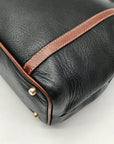 Bally Black And Brown Leather Vintage Woven Tote Bag