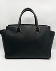 Michael Kors Black Saffiano Leather Selma Convertible Satchel Bag