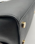 Michael Kors Black Saffiano Leather Selma Convertible Satchel Bag