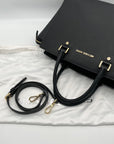 Michael Kors Black Saffiano Leather Selma Convertible Satchel Bag