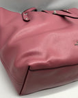 Coach Pink Glittery Polished Pebbled Leather Market Tote Bag And Wallet 12077