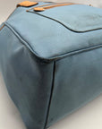 Coach Blue And Tan Fabric Diaper Bag 5975
