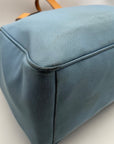 Coach Blue And Tan Fabric Diaper Bag 5975