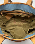 Coach Blue And Tan Fabric Diaper Bag 5975