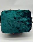 Madison West Green Velvet Party Bucket Bag