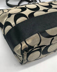 Coach Signature Black Canvas Tote Bag F15112