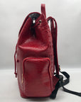 Exculuxe Red Croc Embossed Vegan Leather Windsor Backpack