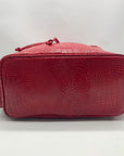 Exculuxe Red Croc Embossed Vegan Leather Windsor Backpack