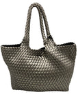 Unbranded Grey Woven Faux Leather Tote Bag