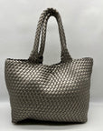 Unbranded Grey Woven Faux Leather Tote Bag