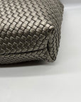 Unbranded Grey Woven Faux Leather Tote Bag