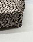 Unbranded Grey Woven Faux Leather Tote Bag
