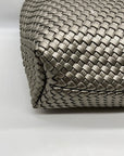 Unbranded Grey Woven Faux Leather Tote Bag
