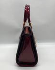 The Danbury Mint Burgundy Snake Embossed Leather Satchel Bag
