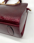 The Danbury Mint Burgundy Snake Embossed Leather Satchel Bag
