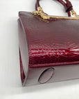 The Danbury Mint Burgundy Snake Embossed Leather Satchel Bag