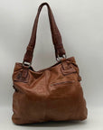 B Makowsky Brown Leather Hobo Shoulder Bag