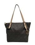Michael Kors Brown Coated Canvas Jet Set East West Tote Bag