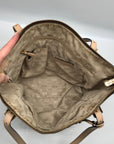 Michael Kors Brown Coated Canvas Jet Set East West Tote Bag