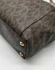 Michael Kors Brown Coated Canvas Jet Set East West Tote Bag