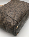 Michael Kors Brown Coated Canvas Jet Set East West Tote Bag