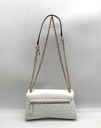 Guess White Quilted Small Betula Convertible Crossbody Bag