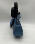 XOXO Blue Quilted Baguette Convertible Crossbody & shoulder Bag