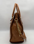 Michael Kors Tan Ostrich Leather Hamilton Tote