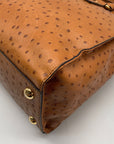 Michael Kors Tan Ostrich Leather Hamilton Tote