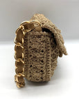 Caterina Bertini Gold Metallic Woven Bag