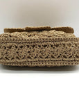 Caterina Bertini Gold Metallic Woven Bag